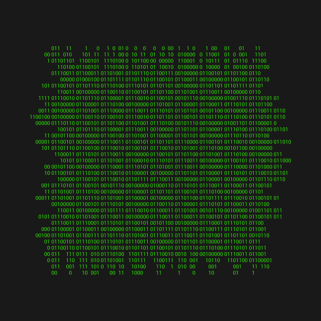 Binary numbers pattern in green by RandomSorcery