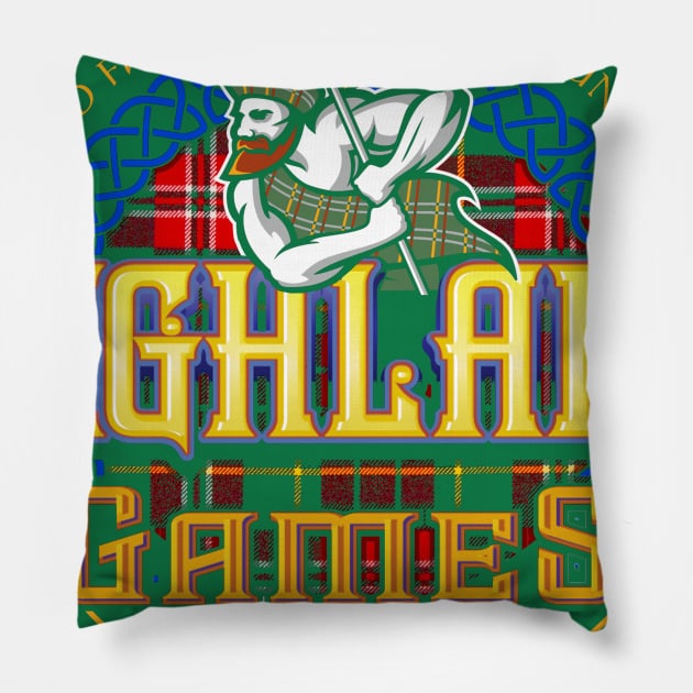 Highland Games Pillow by Digitanim8tor