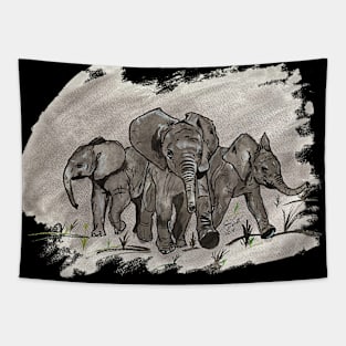 Baby Elephants Tapestry