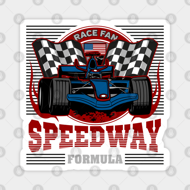 Formula Racing USA Race Fan Speedway Magnet by RadStar