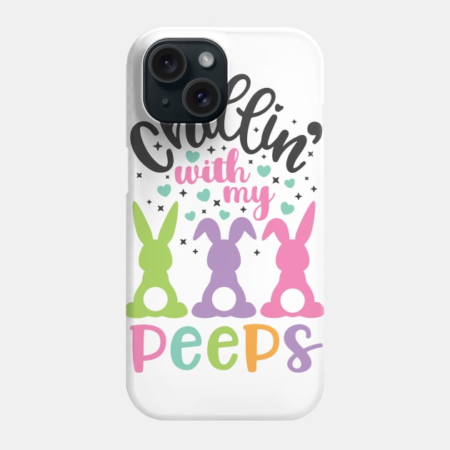 Chillin with my Peeps Funny Easter Bunny Kids Gift Phone Case by artspot