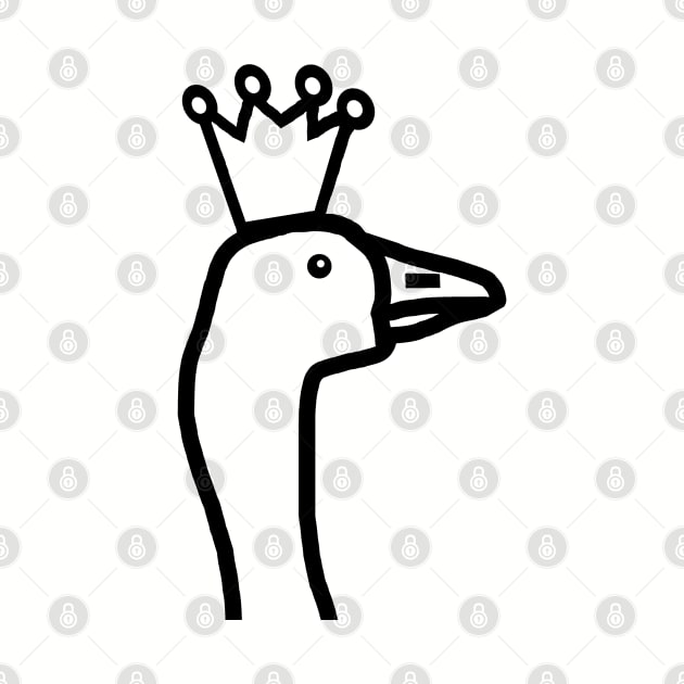 Portrait of a Cute Goose Wearing a Crown Outline by ellenhenryart