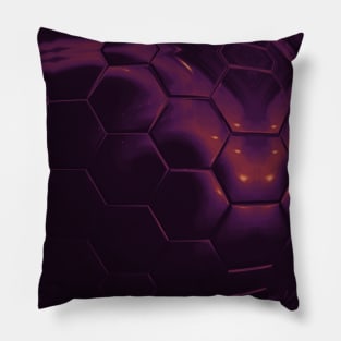 Magenta Beehive Futuristic Honeycomb Pillow