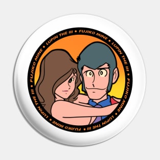 Lupin the third and Fujiko Mine round design Pin