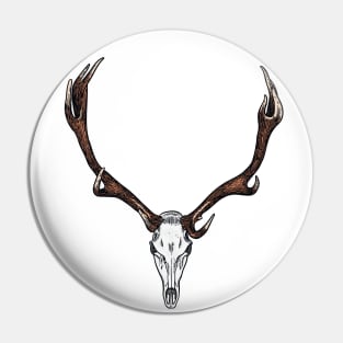Skull and antlers of an elk Pin