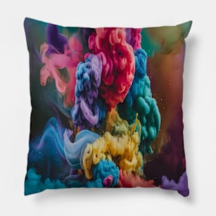 Abstract, Marble, Watercolor, Colorful, Vibrant Colors, Textured Painting, Texture, Gradient, Wave, Fume, Wall Art, Modern Art Pillow