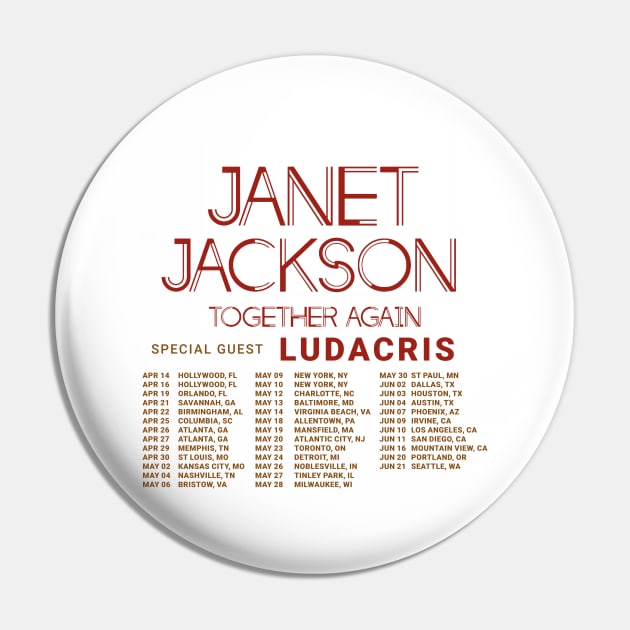 Janet Jackson Vintage Tour Concert Pin by Evergreen Daily