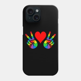 LGBT Peace and Love Rainbow design Phone Case