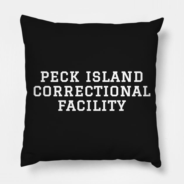 Peck Island Correctional Facility (White) Pillow by Roufxis