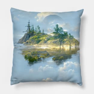 Shipwrecked on Mirror Island Pillow