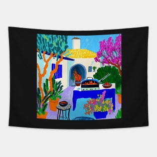 Afternoon BBQ on the coast Tapestry