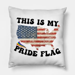 United in Pride and Patriotism: This Is My Pride Flag for 4th of July Pillow