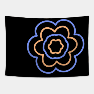 Orange and blue flower Tapestry