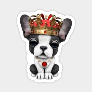 Cute French Bulldog Puppy Wearing Crown Magnet