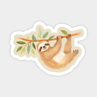 Kawaii Sloth Watercolor Magnet