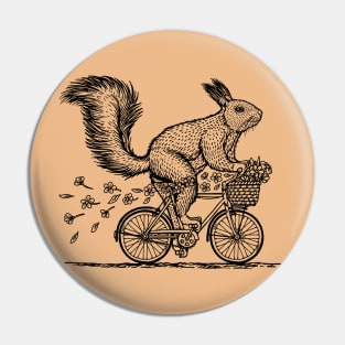 Squirrel Riding On Bike Pin