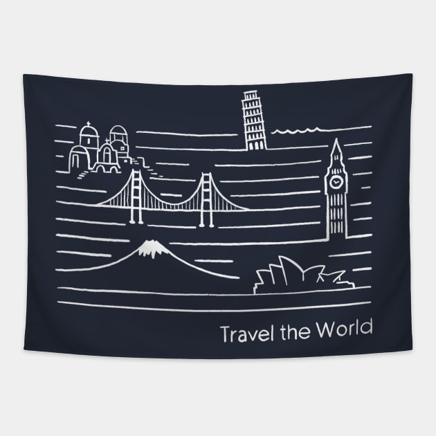 Travel the World Tapestry by Das Brooklyn