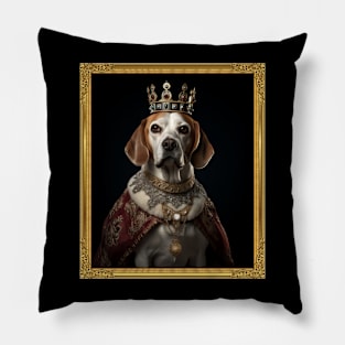 Noble Beagle - Medieval English Queen  (Framed) Pillow