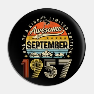 Awesome Since September 1957 Vintage 66th Birthday Pin