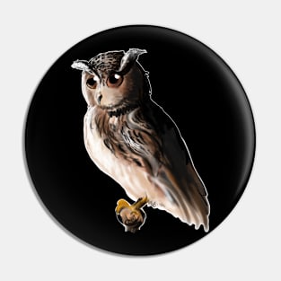 Digital owl drawing - nature inspired art and designs Pin