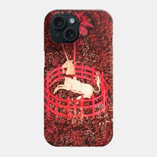 UNICORN IN RED FLORAL Phone Case