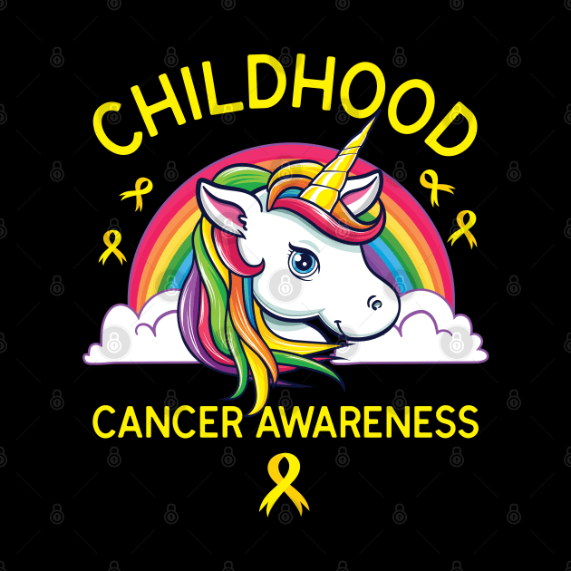 Childhood Cancer Awareness Magical Unicorn Warrior by HCMGift