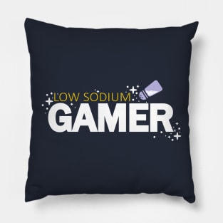 Low Sodium Gamer - Funny Video Game Typography Pillow