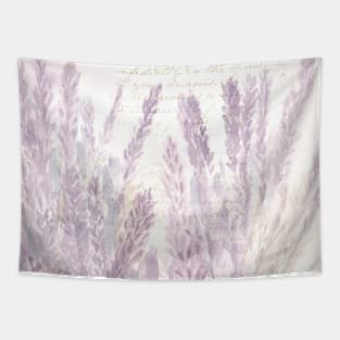 Watercolor Lavender and Script ~ Vintage Style Tapestry