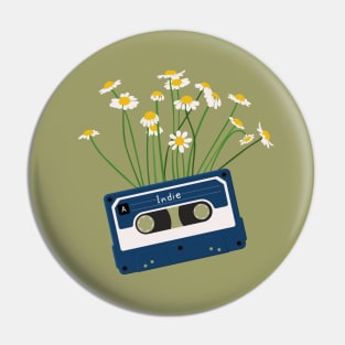 Cassette Tape Indie Music Pin