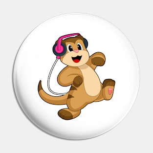 Meerkat Headphone Music Pin