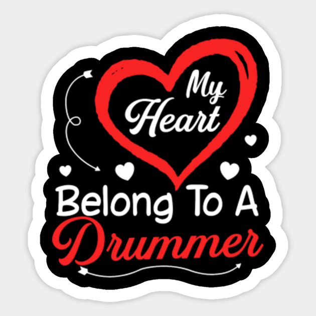 I Love My Drummer Husband Shirt Wife Gifts Valentines Day Drummer Sticker Teepublic Uk