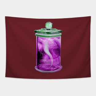 Thunder & lightning Tornado hurricane twister bottle pink Tapestry