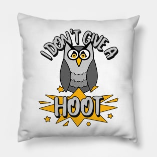 FUNNY Owl I Don't Give A Hoot Pillow