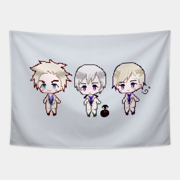 Hetalia Denmark Norway Iceland Pixel Art Tapestry by MemoOwO