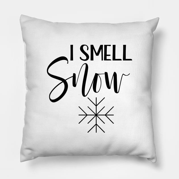 I smell snow Pillow by qpdesignco