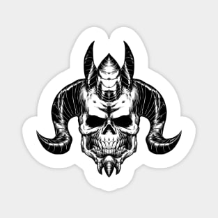 Demon skull BW Magnet