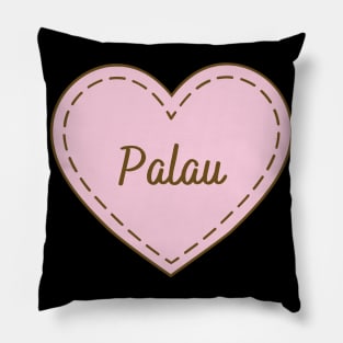 I Love Palau Simple Heart Design Pillow