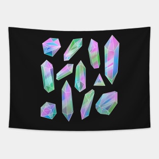 Iridescent crystals green-pink Tapestry