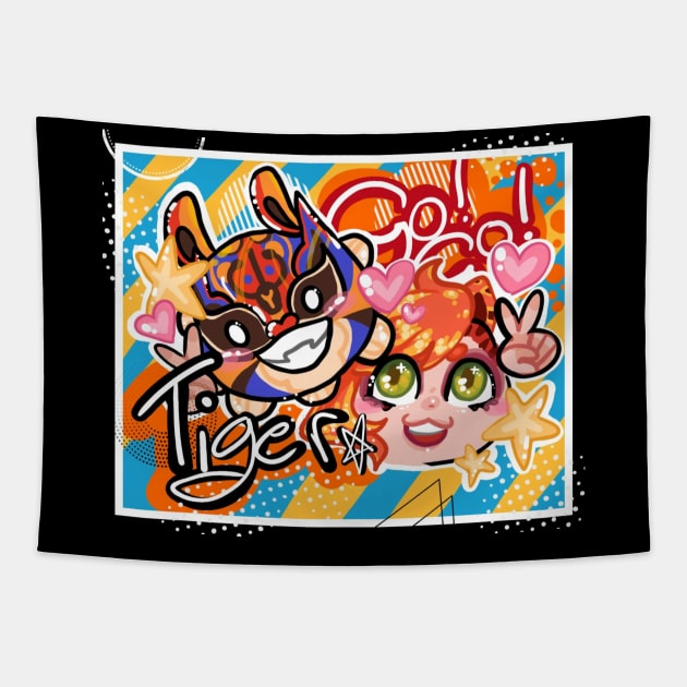 TIGER & ASMO Tapestry by egoprowrestling