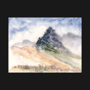 Tundra Mountain Watercolor Painting T-Shirt