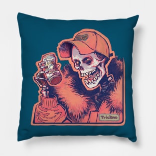 Skeleton Cheers Sunglow Pillow