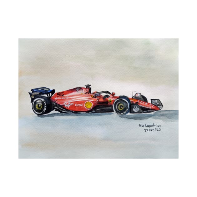 Formula 1 racing car illustration by Ala Lopatniov