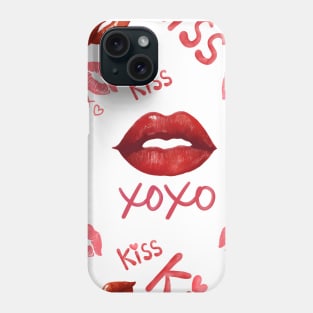 Kiss Love XOXO Pattern Throw Pillow Phone Case