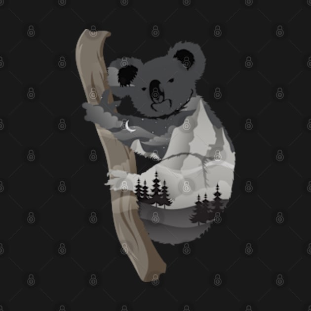 Koala Design with Nature Double Exposure for Animal Lovers by ConCept