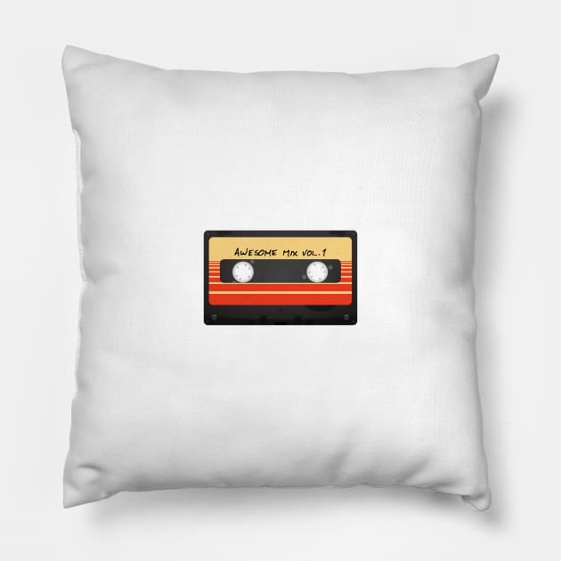 Small Logo Simple Retro Cassette Art Awesome Mix Volume 1 Guardians of the Galaxy Pillow by felixbunny