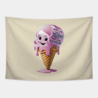 Kawaii cute Ice cream face Tapestry