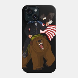 Abe Lincoln On a Bear 4 th of july Merica Phone Case