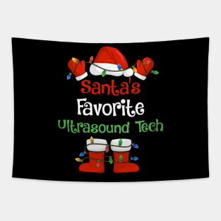 Santa's Favorite Ultrasound Tech Funny Christmas Pajamas Tapestry