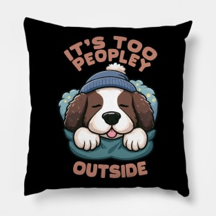 Too Peopley Dog Pillow