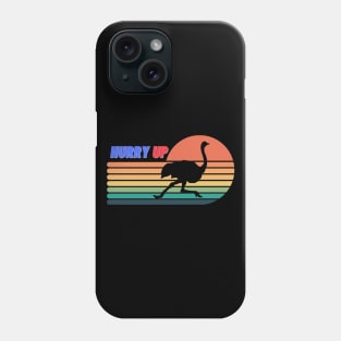 running ostrich in the sunset- hurry up Phone Case